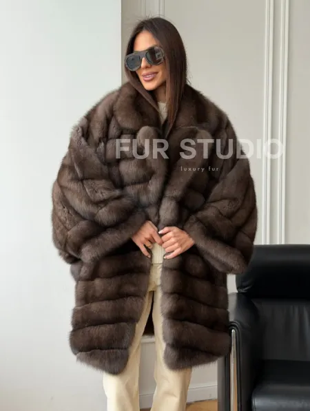 Шуба из баргузинского соболя - оверсайз - фото 12