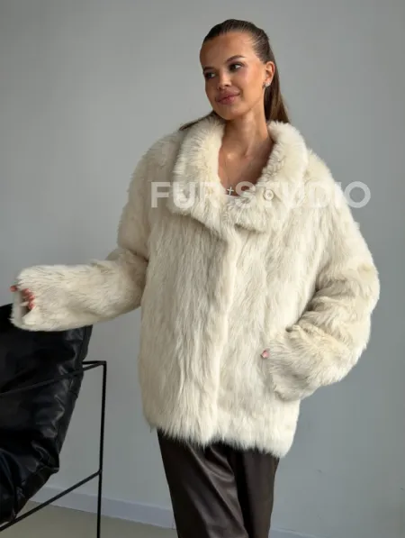 Двухсторонняя дубленка из меха тосканы - фото 10