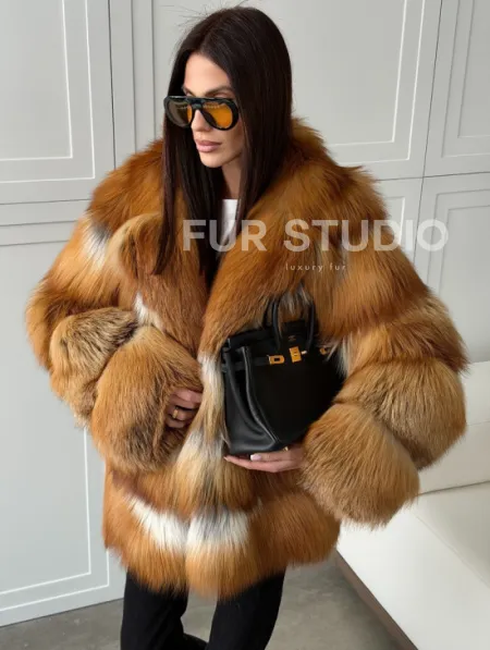 Шуба из натурального меха - лиса огнёвка - фото 5