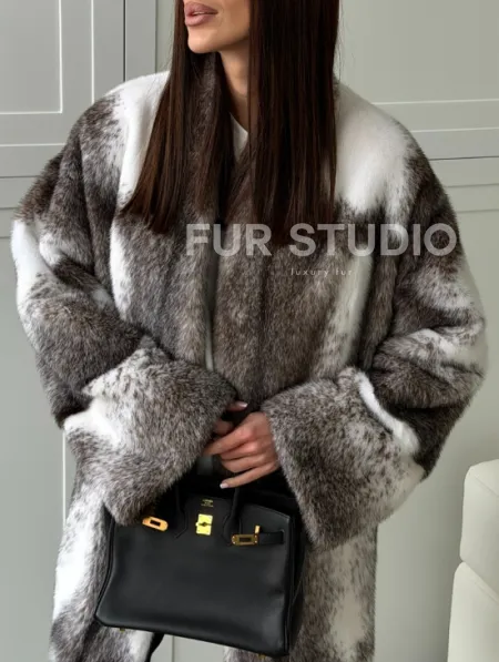 Натуральная шуба из норки крестовки Premium - фото 1