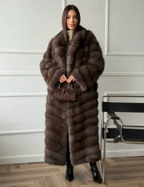 Длинная шуба из меха куницы Exclusive fur - фото 10