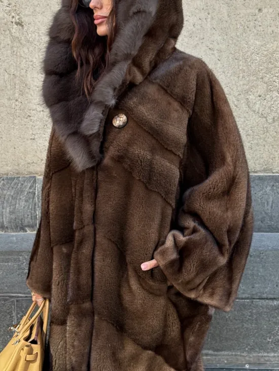 Норковое пальто в стиле 