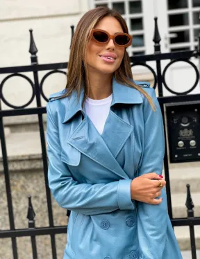 Тренч женский из натуральной кожи - фото 4