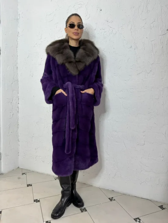 Норковое кимоно из меха Nafa в благородном топовом оттенке - фото 6