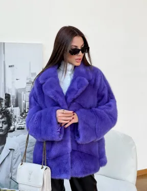 Полушубок норковый с английским воротником - фото 3