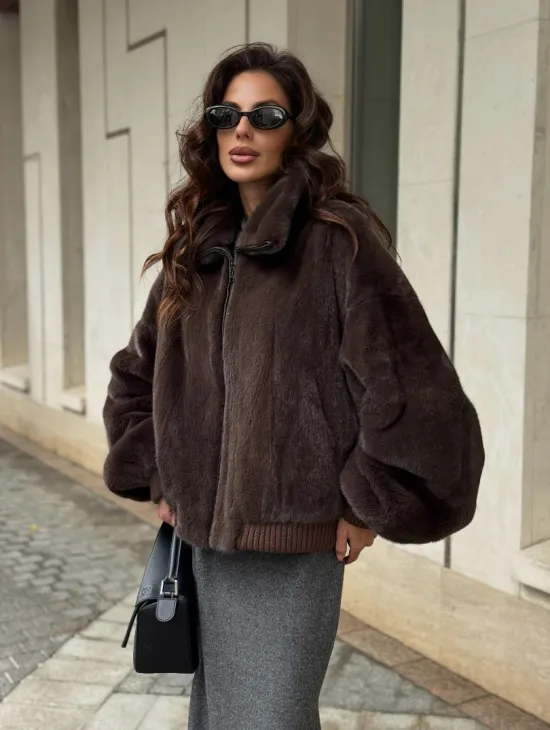 Норковая шуба - бомбер - фото 9