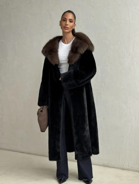 Норка кимоно BLACKGLAMA С капюшоном - фото 9