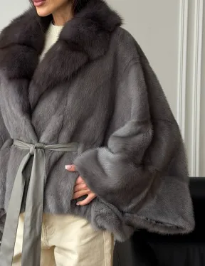 Короткий норковый полушубок - летучка - фото 2