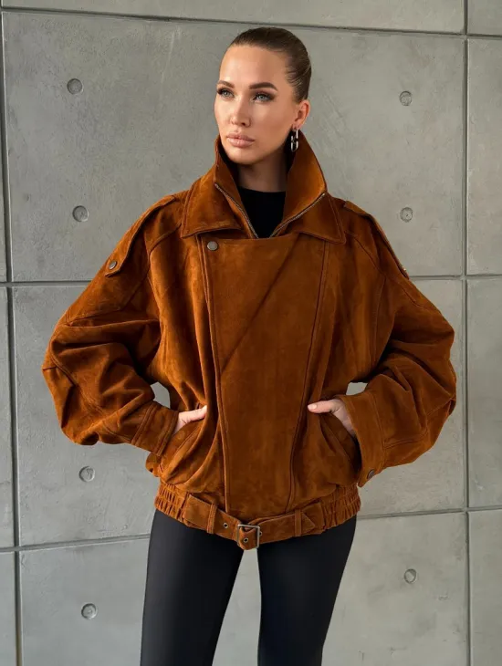 Замшевая куртка-косуха - фото 9