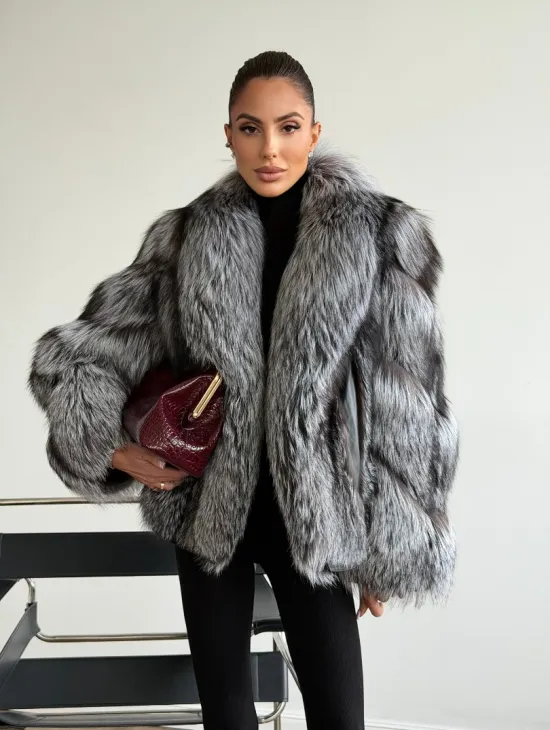 Шуба из чернобурки - рукава косичкой - фото 5