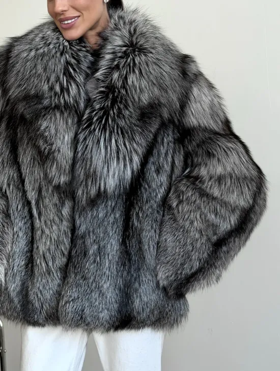 Шуба чернобурка - воротник шаль - фото 2