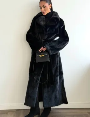 Черная шуба из меха норки - классический стиль - фото 3