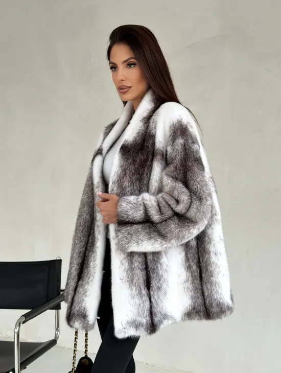Белая шуба из норки крестовки - фото 7