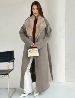 Пальто женское с норкой - фото 8