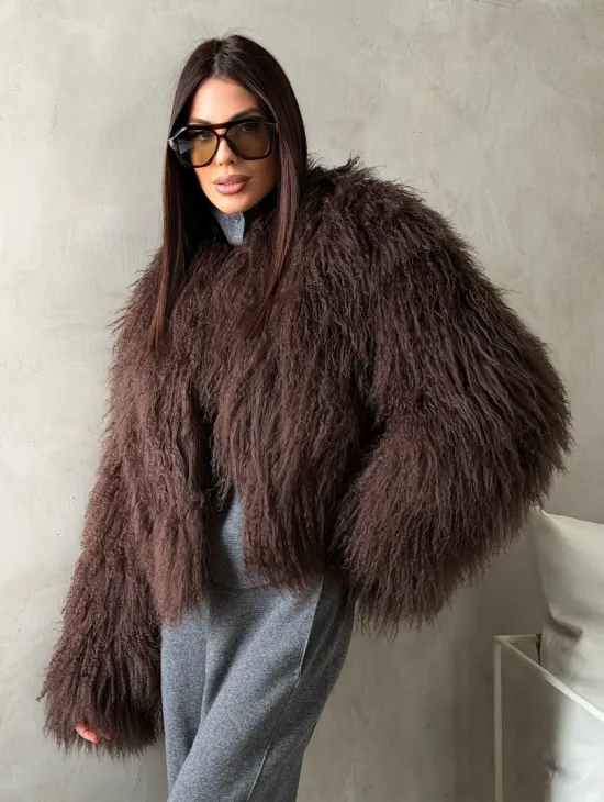 Модный полушубок из ламы - фото 5