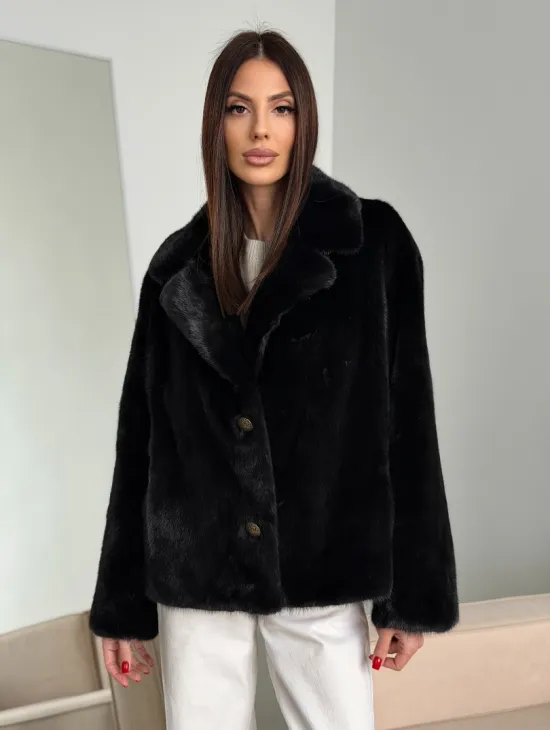 Черная короткая норковая шуба - автоледи - фото 8