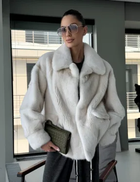 Модная женская норковая куртка - фото 10