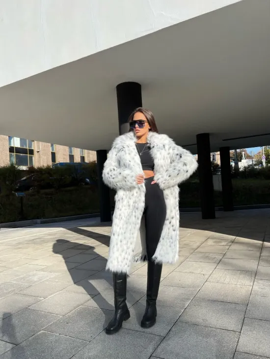 Шуба из экомеха под рысь - фото 7