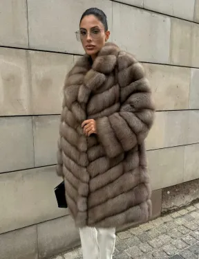 Шуба из куницы женская - цвет тор-тор - фото 0